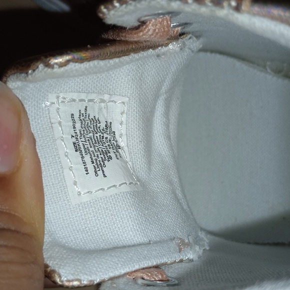 Rose Gold Holographic Hightop Sneakers - Picture 4 of 5